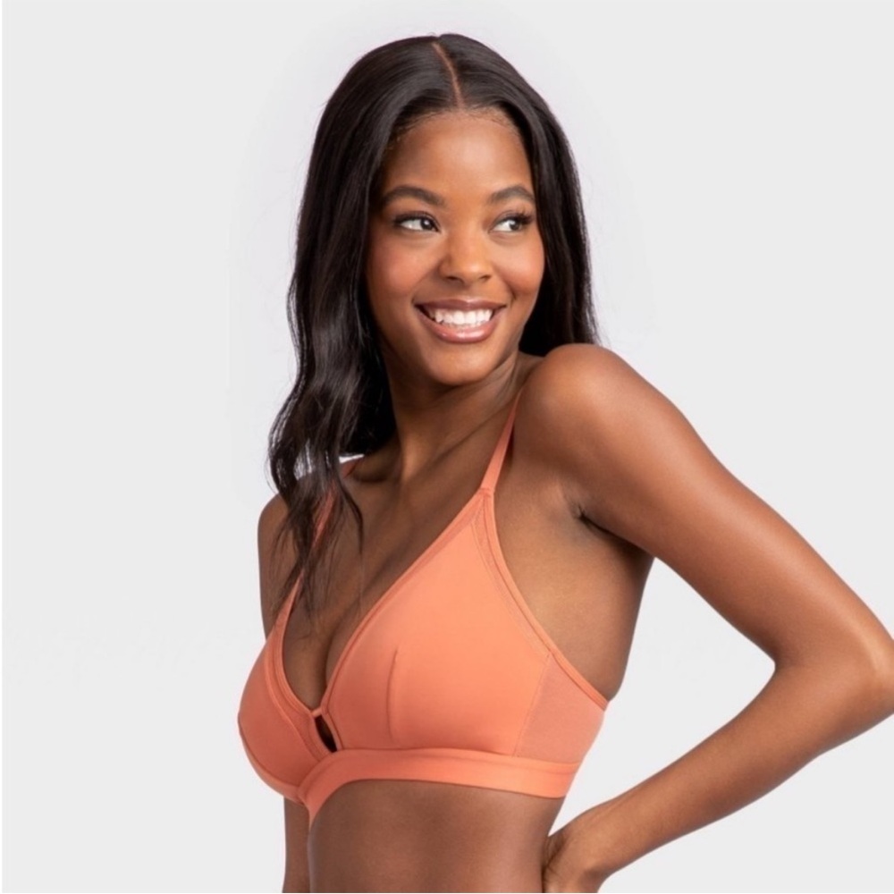 All.You. LIVELY Woman’s Mesh Trim Bralette Terracotta Orange Size M | NWT! - Picture 2 of 12